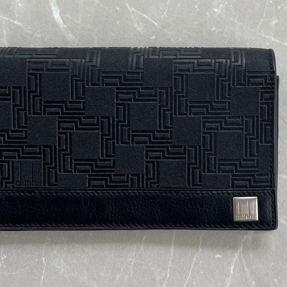 Dunhill D8 Black Coat PVC x Leather Long Men’s 10CC Wallet